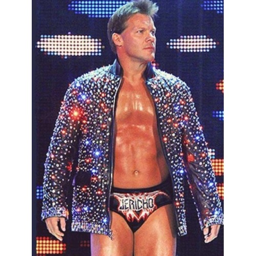 WWE Chris Jericho Sparkle Light Up Leather Jacket